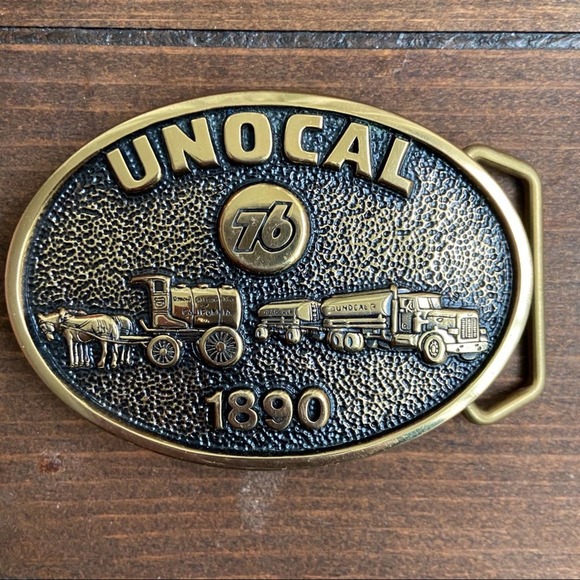 unknown Other - Vintage Brass Unocal 76 Belt Buckle